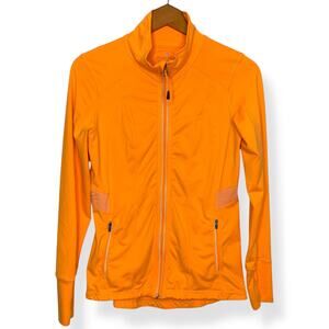 3/$20 Tangerine womens orange full zip slim fit lightweight running jacket Small